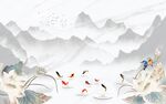 新中式山水背景墙