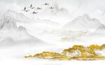 新中式山水背景墙