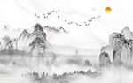 新中式山水背景图