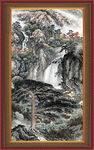 迎客松山水 