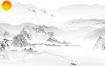 新中式山水背景墙