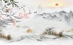 新中式山水背景墙