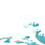 绿色海水浪花元素