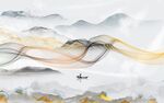 线条新款简约山水 tif分层