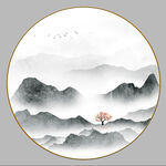 圆形山水画