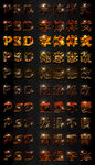 火焰3d立体文字psd字体样式