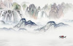 中国风新山水无框画 tif分层