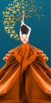 蝴蝶美女人物浴室装饰画