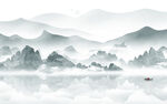 山水客厅新无框画 tif分层