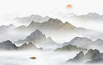 水墨山