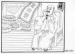白酒 连环画 手绘 线描 手工