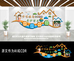 卡通幼儿园勤俭节约学校文化墙