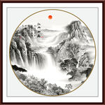 圆形山水画