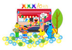 生日宴小汽车彩色宝宝宴