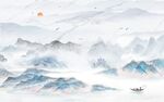 山水风水新中式背景墙