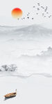 中国风山水画玄关 分层TIF图