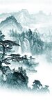 别墅 山水新玄关画 分层文件 