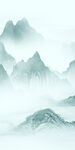 极简新中式山水 文件分层画 