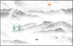 大理石山水画