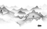 别墅客厅山水画 TIF分层图