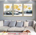 麋鹿发财树装饰画