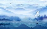 新中式山水背景墙
