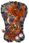 插画素材 纹身图案 满背
