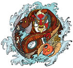 插画素材 纹身图案 国潮
