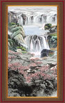 竖幅山水画 