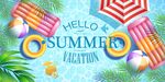 夏日游泳池背景墙