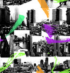 大牌 高楼大厦 印花