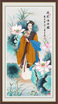 荷花仕女图
