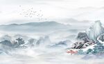 国画山水背景墙