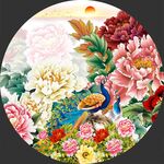 圆形牡丹花玄关