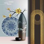 抽象静物花瓶艺术创意装饰画