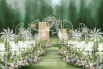  白绿色主题婚礼效果图