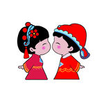 结婚婚庆卡通人物矢量设计