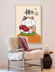 招财猫装饰画