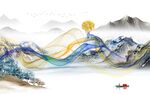 意境新中式无框画 文件分层 