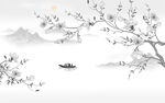 高雅灰色山水 tif文件分层
