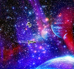 紫色唯美星空