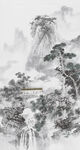 现代抽象山水画国潮风高清