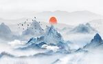 新中式山水背景墙