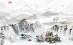 流水生财电视背景墙