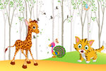 森林动物卡通装饰画