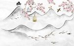 新中式山水背景墙