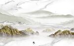 高档山水背景墙 TIF分层画