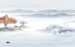 中国风山水无框画 TIF分层图