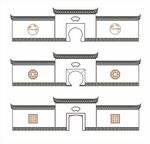 马头墙拱形门青砖墙
