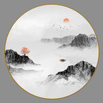圆形山水画
